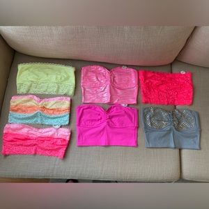 Lor of 6 Victoria’s Secret pink bras bralette bandeau strapless